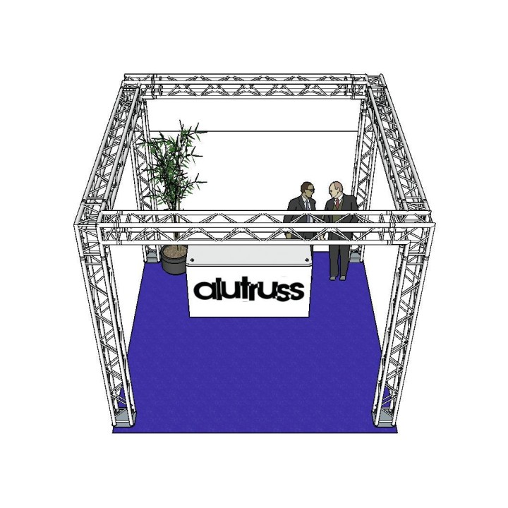 Alutruss - Truss set QUADLOCK 6082 square 4x4x3.5m (WxDxH) - 4 Points Aluminium Truss 29 x 29 cm | Z-Bombilla