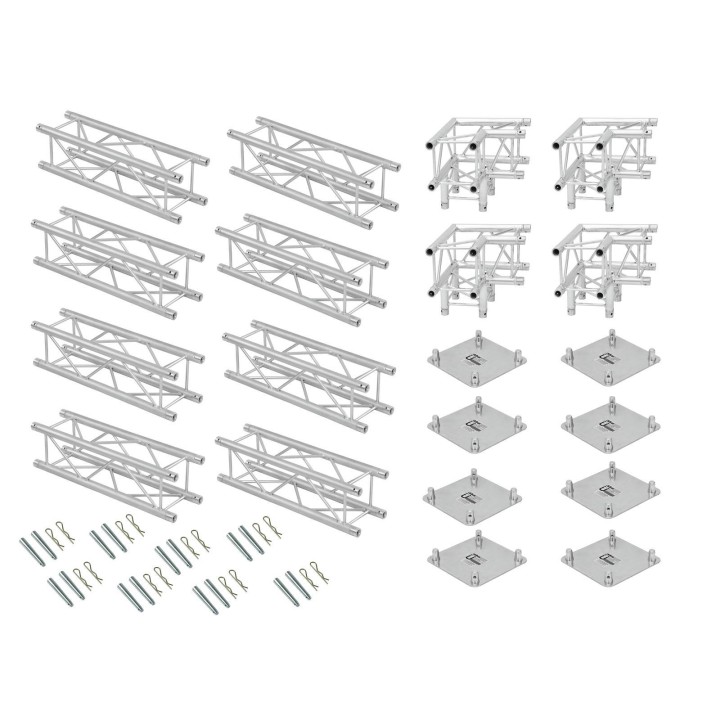 Alutruss - Truss set QUADLOCK 6082 square 4x4x3.5m (WxDxH) - 4 Points Aluminium Truss 29 x 29 cm | Z-Bombilla