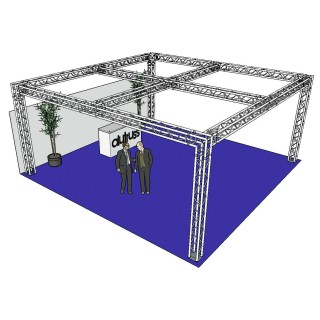 Alutruss - Truss set QUADLOCK 6082 square 7.71x7.71x3.5m (WxDxH) - 4 Points Aluminium Truss 29 x 29 cm | Z-Bombilla