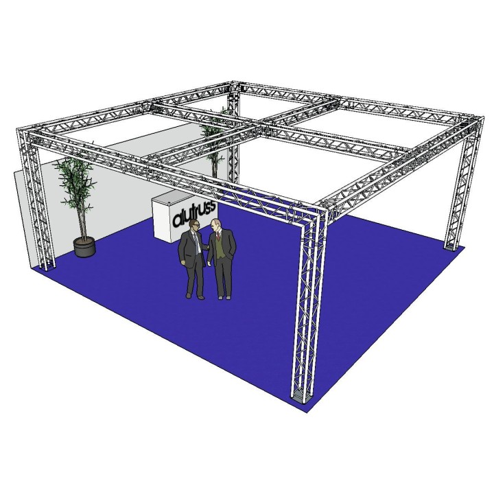 Alutruss - Truss set QUADLOCK 6082 square 7.71x7.71x3.5m (WxDxH) - 4 Points Aluminium Truss 29 x 29 cm | Z-Bombilla