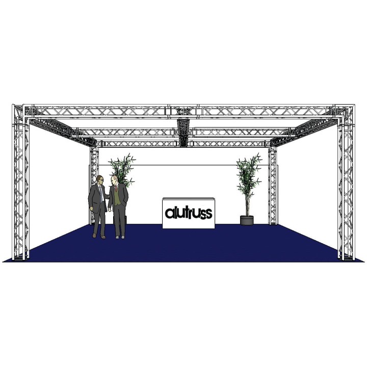 Alutruss - Truss set QUADLOCK 6082 square 7.71x7.71x3.5m (WxDxH) - 4 Points Aluminium Truss 29 x 29 cm | Z-Bombilla