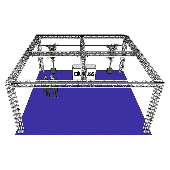 Alutruss - Truss set QUADLOCK 6082 square 7.71x7.71x3.5m (WxDxH) - 4 Points Aluminium Truss 29 x 29 cm | Z-Bombilla