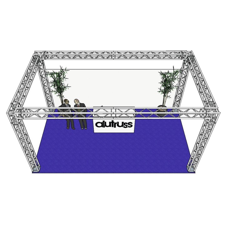 Alutruss - Truss set QUADLOCK 6082 rectangle 7x4x3.5m (WxDxH) - 4 Points Aluminium Truss 29 x 29 cm | Z-Bombilla