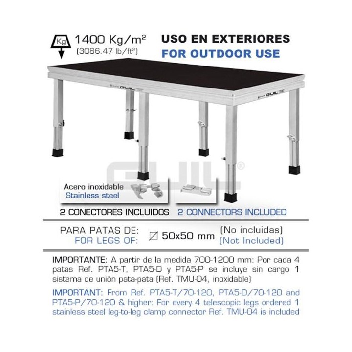 Guil - TM440XL/2x1 - Palete TM440XL sem pernas (1400KG / m2) | Z-Bombilla
