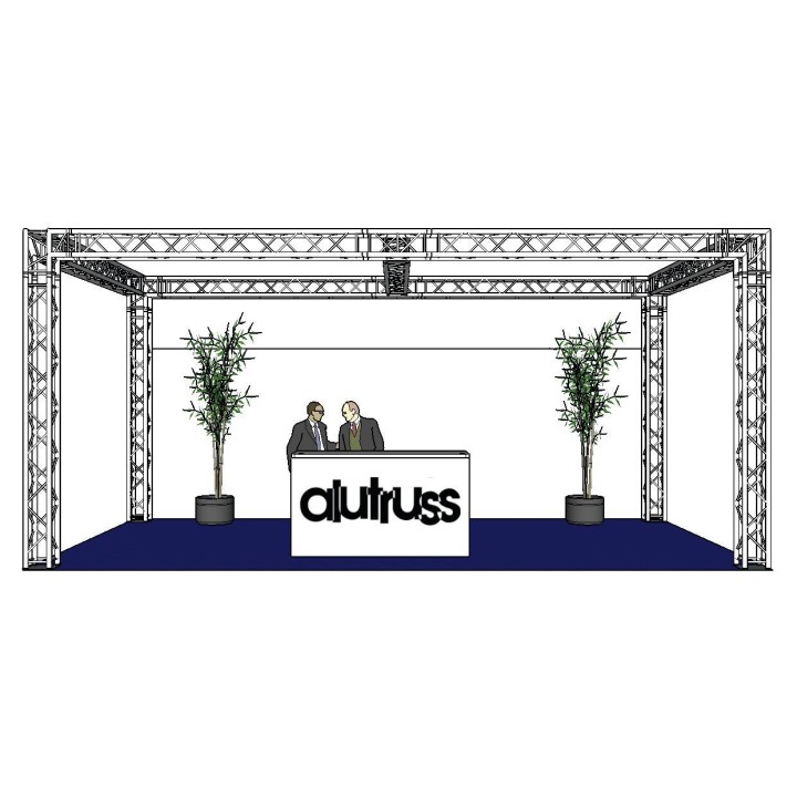 Alutruss - Truss set QUADLOCK 6082 rectangle 7.71x4x3.5m (WxDxH) - 4 Points Aluminium Truss 29 x 29 cm | Z-Bombilla