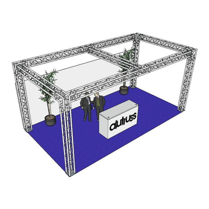 Alutruss - Truss set QUADLOCK 6082 rectangle 7.71x4x3.5m (WxDxH) - 4 Points Aluminium Truss 29 x 29 cm | Z-Bombilla