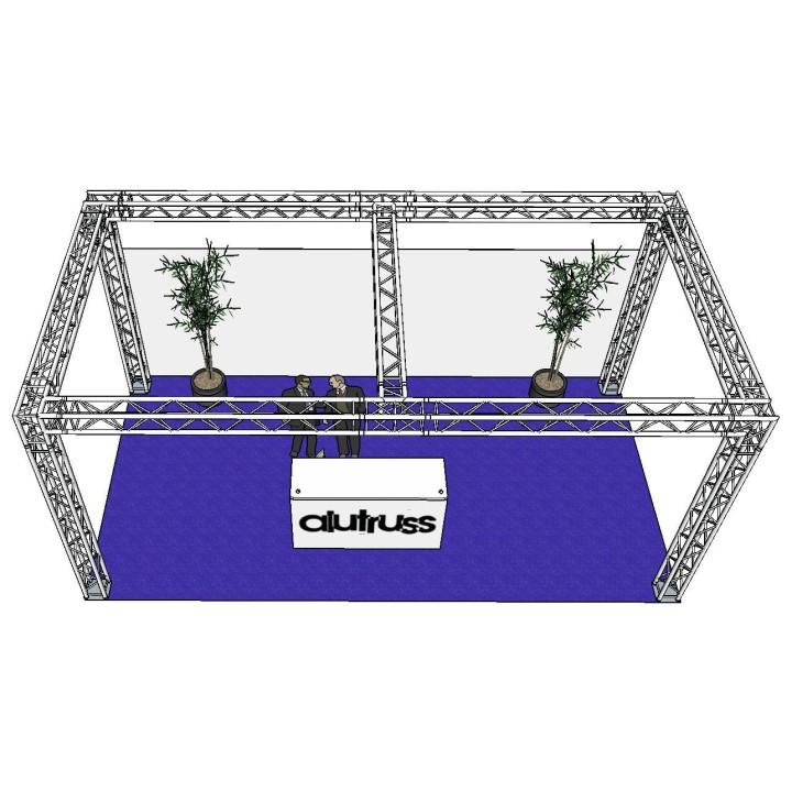 Alutruss - Truss set QUADLOCK 6082 rectangle 7.71x4x3.5m (WxDxH) - 4 Points Aluminium Truss 29 x 29 cm | Z-Bombilla