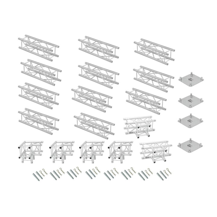 Alutruss - Truss set QUADLOCK 6082 rectangle 7.71x4x3.5m (WxDxH) - 4 Points Aluminium Truss 29 x 29 cm | Z-Bombilla