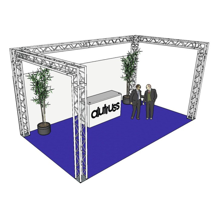 Alutruss - Truss set QUADLOCK 6082 U-Figure 7x4x3.5m (WxDxH) - 4 Points Aluminium Truss 29 x 29 cm | Z-Bombilla