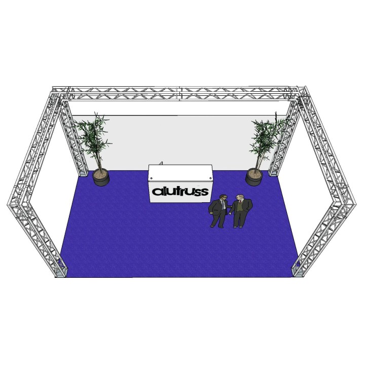 Alutruss - Truss set QUADLOCK 6082 U-Figure 7x4x3.5m (WxDxH) - 4 Points Aluminium Truss 29 x 29 cm | Z-Bombilla