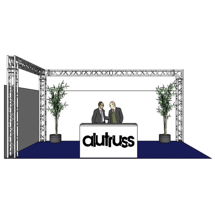 Alutruss - Truss set QUADLOCK 6082 L-Figure 7x4x3.5m (WxDxH) - 4 Points Aluminium Truss 29 x 29 cm | Z-Bombilla