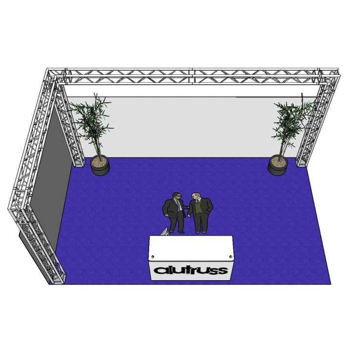 Alutruss - Truss set QUADLOCK 6082 L-Figure 7x4x3.5m (WxDxH) - 4 Points Aluminium Truss 29 x 29 cm | Z-Bombilla