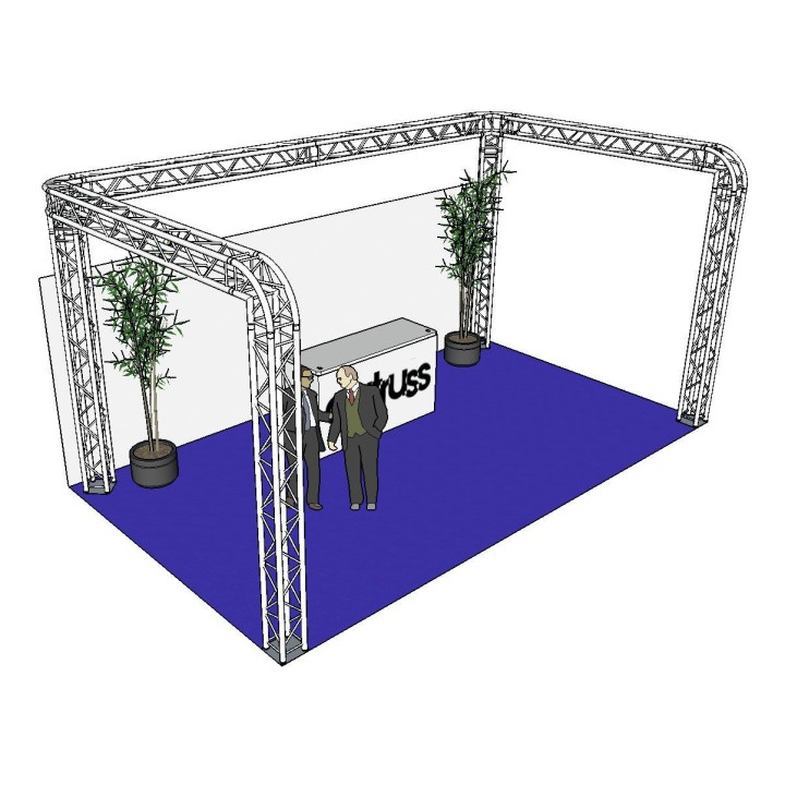 Alutruss - Truss set QUADLOCK 6082R U-Figure 7x4x3.5m (WxDxH) - 4 Points Aluminium Truss 29 x 29 cm | Z-Bombilla