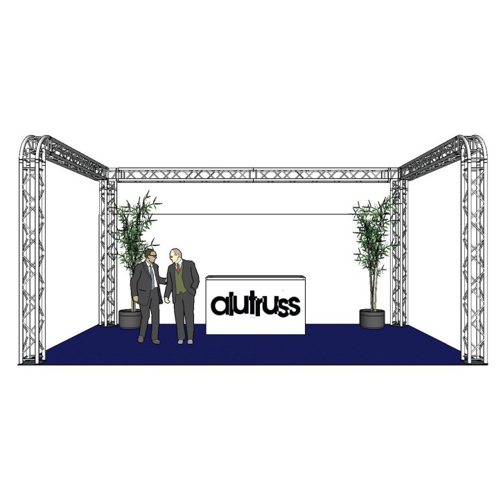 Alutruss - Truss set QUADLOCK 6082R U-Figure 7x4x3.5m (WxDxH) - 4 Points Aluminium Truss 29 x 29 cm | Z-Bombilla