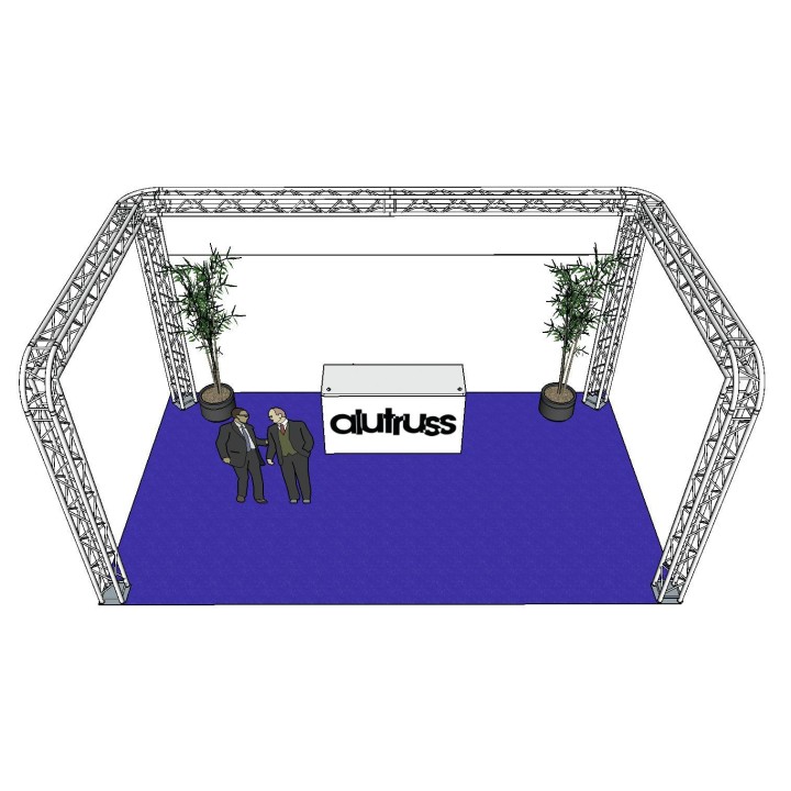 Alutruss - Truss set QUADLOCK 6082R U-Figure 7x4x3.5m (WxDxH) - 4 Points Aluminium Truss 29 x 29 cm | Z-Bombilla