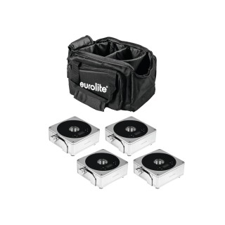 Eurolite - Set 4x AKKU IP Flat Light 1 chrome + Soft-Bag - Projector LED | Z-Bombilla