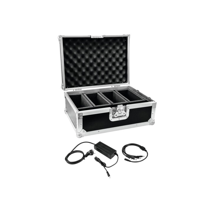 Eurolite - Set Flightcase 4x AKKU Flat Light 1 + Ladegerät - Accesorios Focos LED | Z-Bombilla