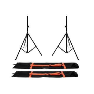 Omnitronic - Set 2x BS-2 EU Loudspeaker Stand + 2x Carrying bag - Tripé Manual de Elevação | Z-Bombilla