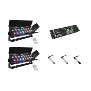 Eurolite - Set 2x Stage Panel 16 + Color Chief + QuickDMX transmitter + 2x receiver - Barra LED | Z-Bombilla