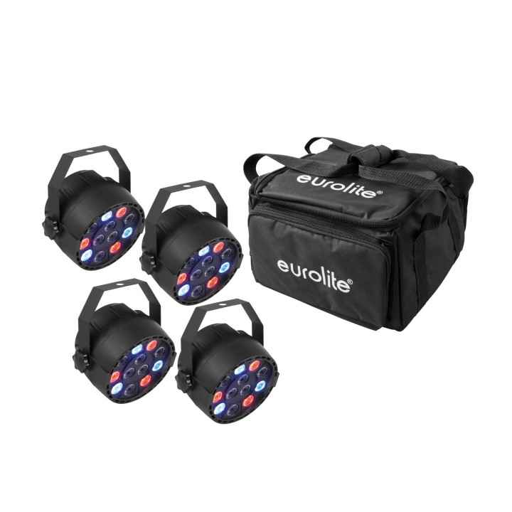 Eurolite - Set 4x LED PARty Spot + Soft-Bag - Focos PAR LED | Z-Bombilla