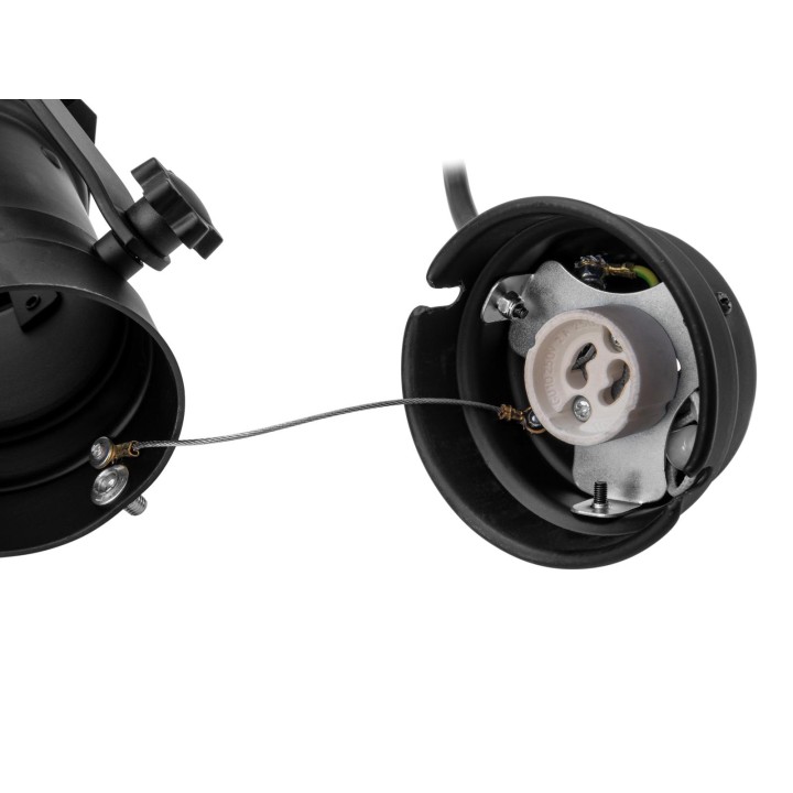 Eurolite - Set PAR-16 Spot GU-10 black + GU-10 230V LED SMD 7W 3000K - Foco PAR-16 | Z-Bombilla