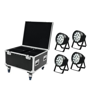 Eurolite - Set 4x LED IP PAR 14x8W QCL + Case - Focos LED IP | Z-Bombilla