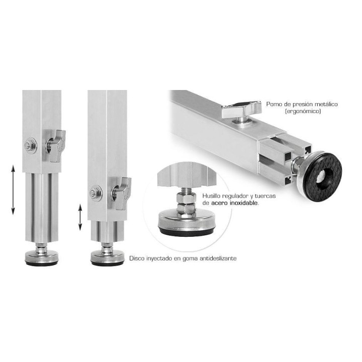 Guil - PTA5-D/60-100 - TELESCOPIC LEG WITH LEVELER 50 X 50 mm | Z-Bombilla