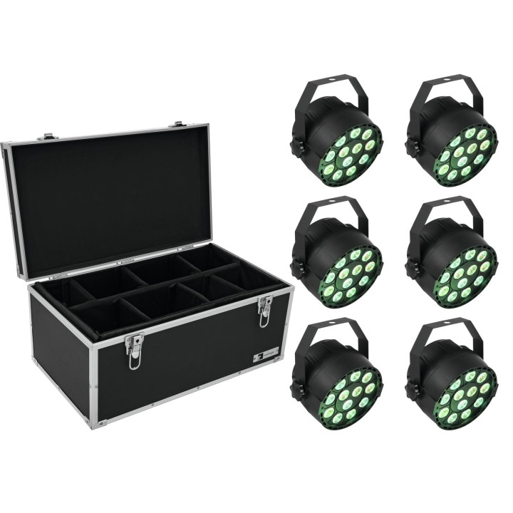 Eurolite - Set 6x LED PARty TCL Spot + Case TDV-1 - LED Spotlights várias | Z-Bombilla