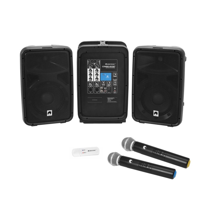 Omnitronic - Set COMBO-160BT active PA system + UWM-2HH USB Wireless mic set - Pack Equip de Música | Z-Bombilla