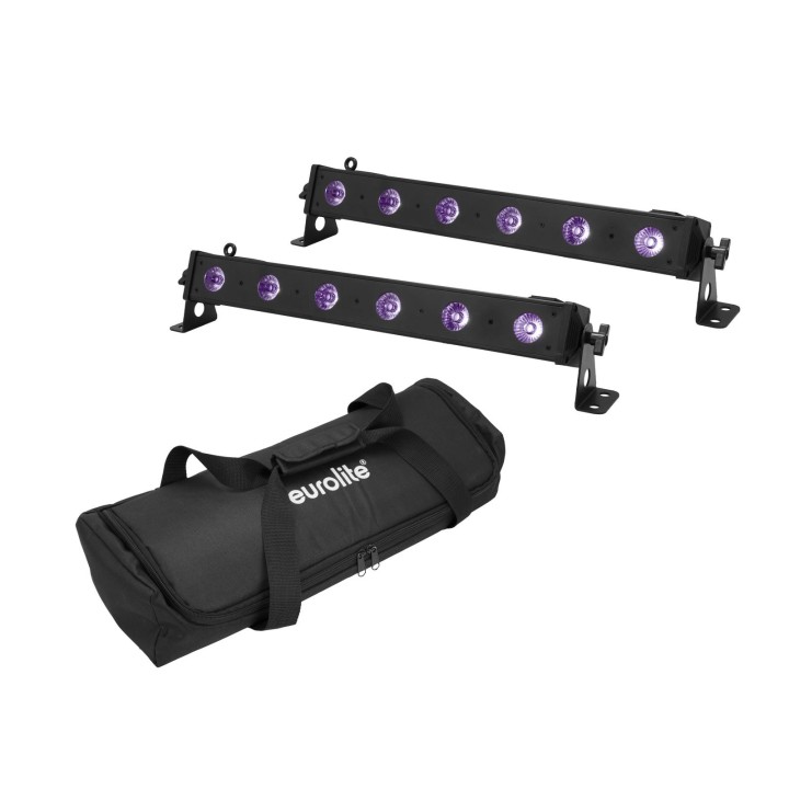 Eurolite - Set 2x LED BAR-6 UV Leiste + Soft-Bag - Barra LED | Z-Bombilla