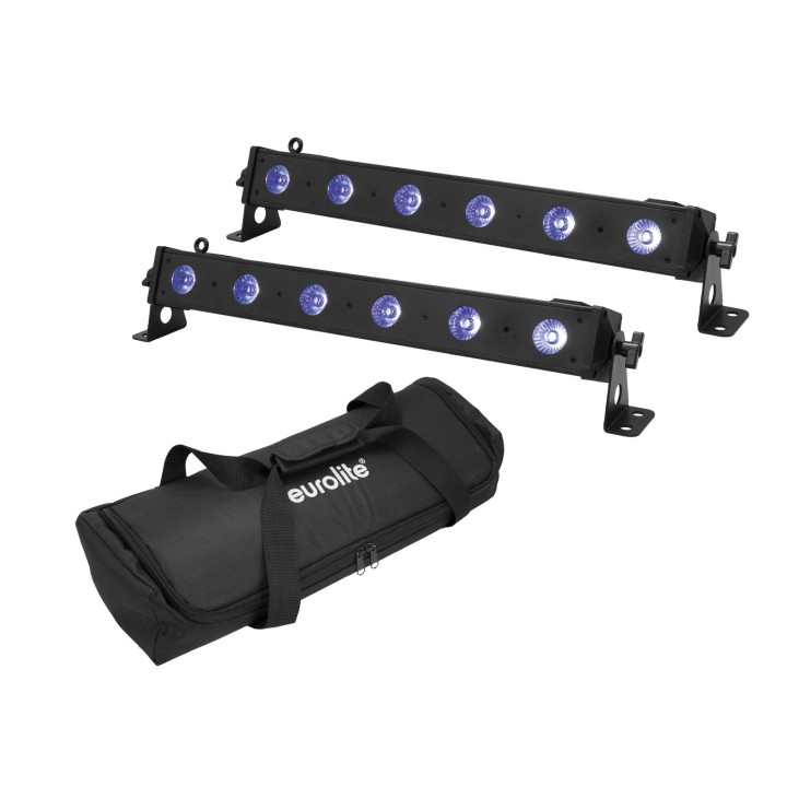 Eurolite - Set 2x LED BAR-6 QCL RGB+UV Bar + Soft-Bag - Barra LED | Z-Bombilla