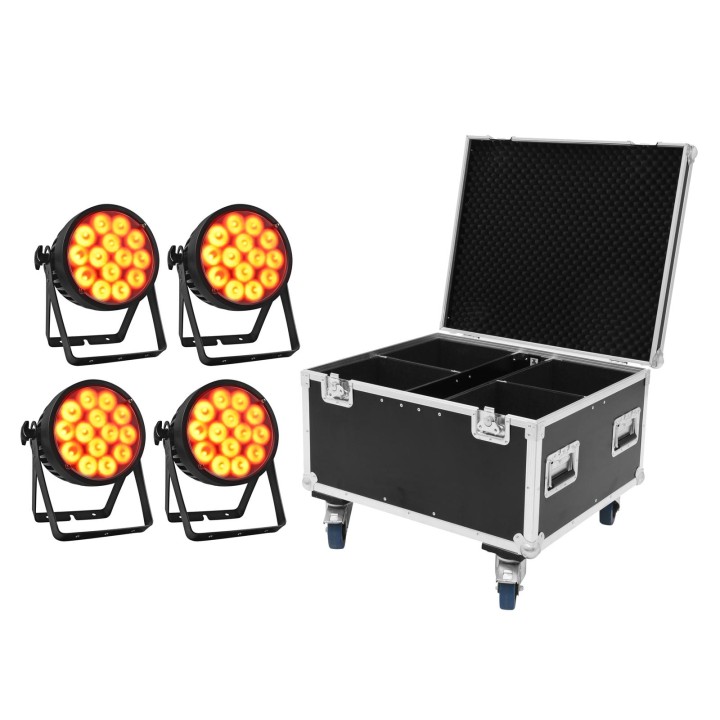 Eurolite - Set 4x LED IP PAR 14x10W HCL + Case - Focos LED IP | Z-Bombilla