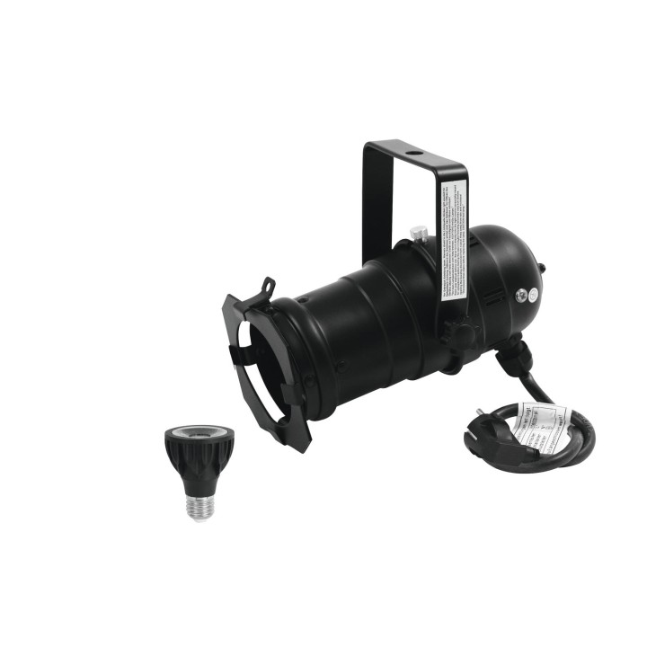 Eurolite - Set PAR-20 Spot bk + PAR-20 230V COB 6W E-27 LED 1800-3000K dim2warm - Foco PAR-20 | Z-Bombilla