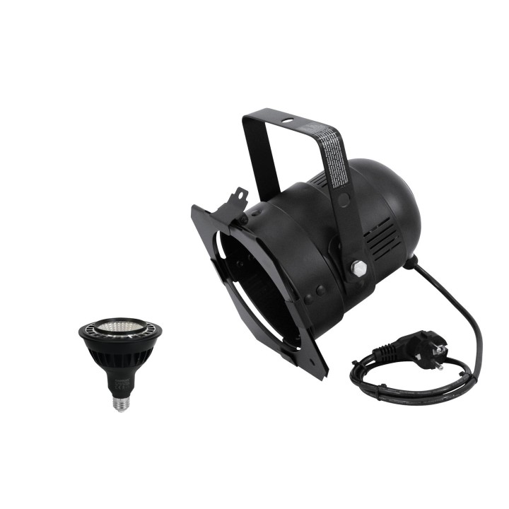 Eurolite - Set PAR-38 Spot bk + PAR-38 230V COB 18W E-27 LED 1800-3000k dim2warm - Foco PAR-36 | Z-Bombilla