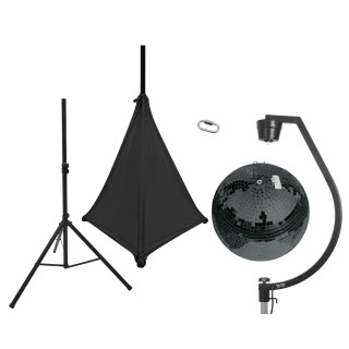 Eurolite - Set Mirror ball 50cm black with stand and tripod cover black - Palle Specchio e Motori | Z-Bombilla
