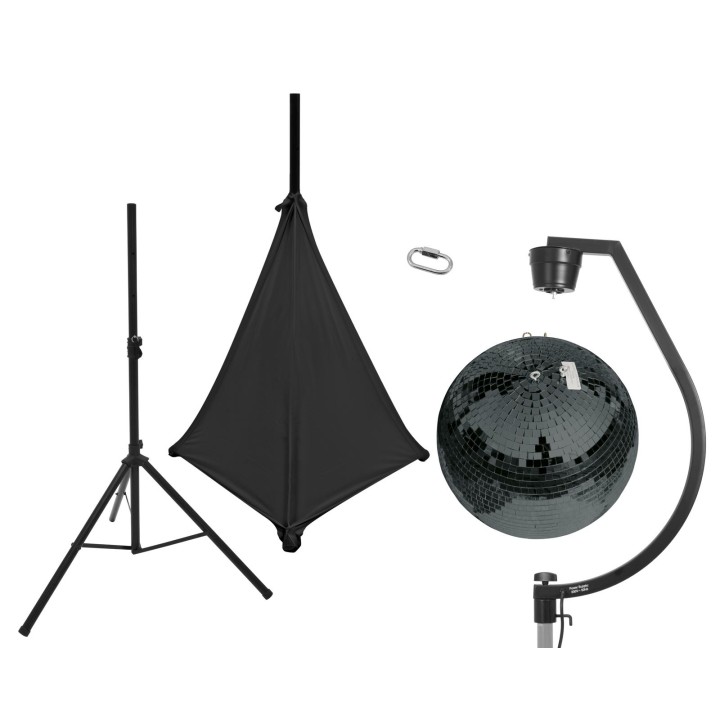 Eurolite - Set Mirror ball 50cm black with stand and tripod cover black - Palle Specchio e Motori | Z-Bombilla