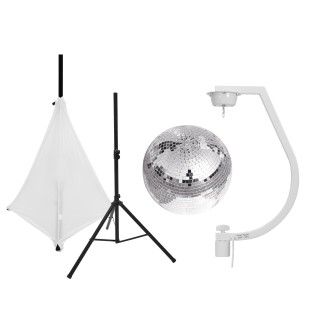 Eurolite - Set Mirror ball 30cm with stand and tripod cover white - Palle Specchio e Motori | Z-Bombilla