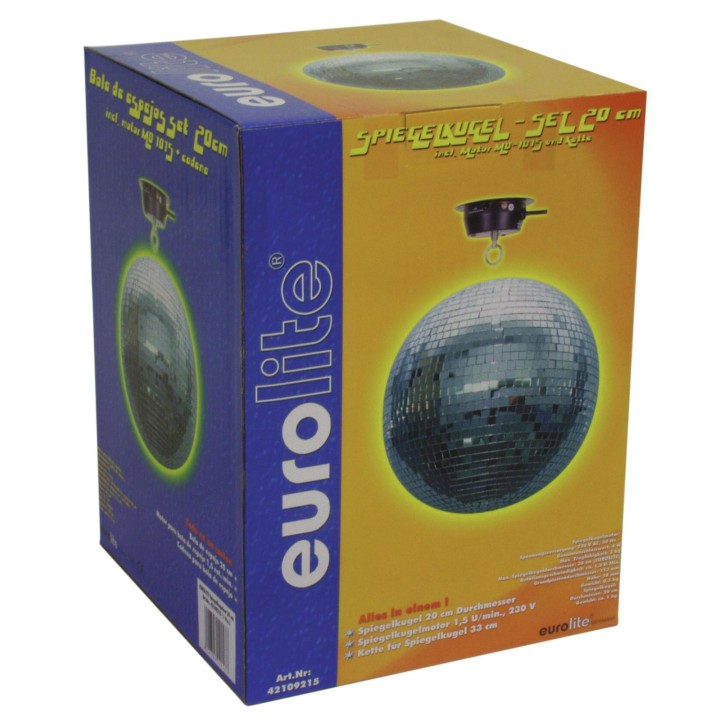 Eurolite - Mirror Ball 20cm with MD-1015 Motor - Palle Specchio e Motori | Z-Bombilla