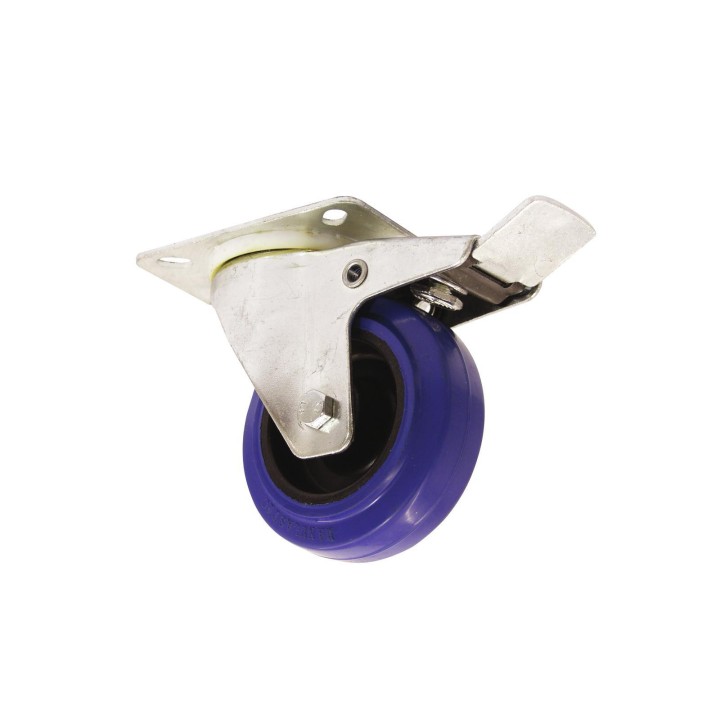 Roadinger - Swivel Castor 100mm blue with brake - Rodes - Accessoris per Racks | Z-Bombilla