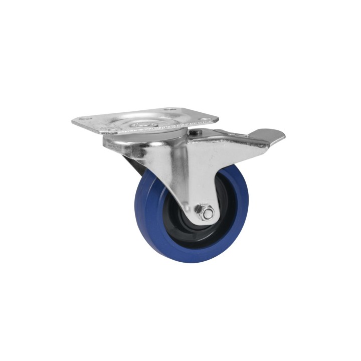 Roadinger - Swivel Castor RD-100B 100mm blue with brake - Ruote - Accessori per Custodie | Z-Bombilla