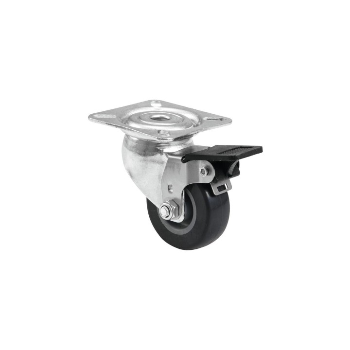 Roadinger - Swivel Castor 50mm grey with brake - Rodas - Acessórios para Racks | Z-Bombilla
