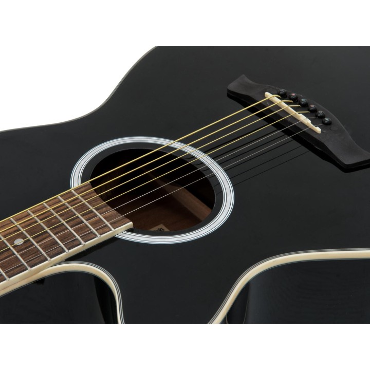 Dimavery - AW-400 Western guitar LH, black - Acoustic Guitar | Z-Bombilla