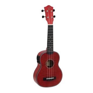 Dimavery - UK-100 Soprano ukulele, flamed red - Ukelele | Z-Bombilla