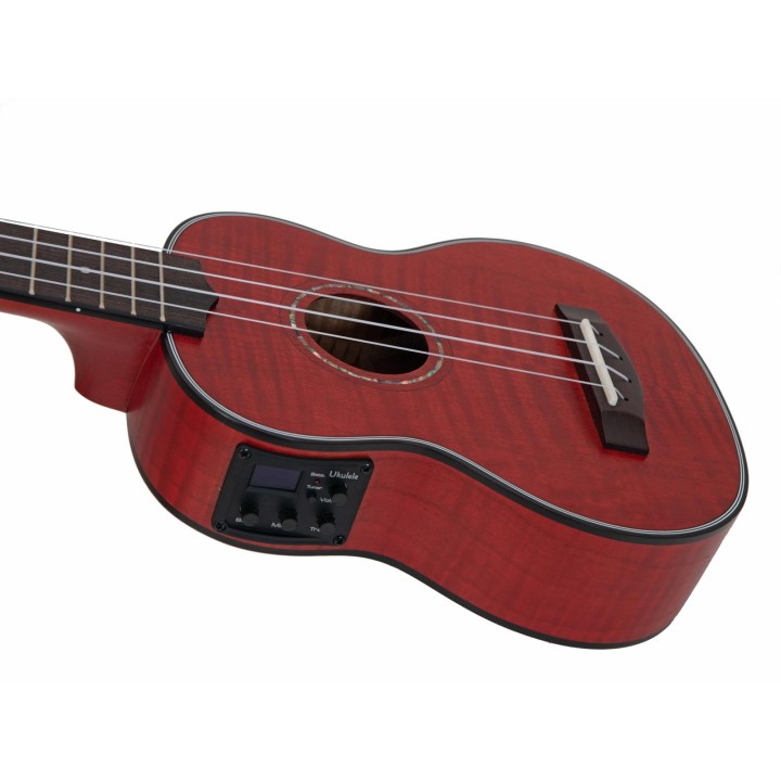 Dimavery - UK-100 Soprano ukulele, flamed red - Ukelele | Z-Bombilla