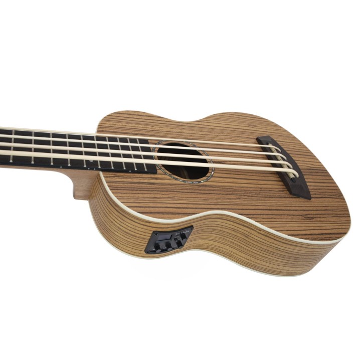 Dimavery - UK-700 Bass Ukulele, Zebra - Ukelele | Z-Bombilla