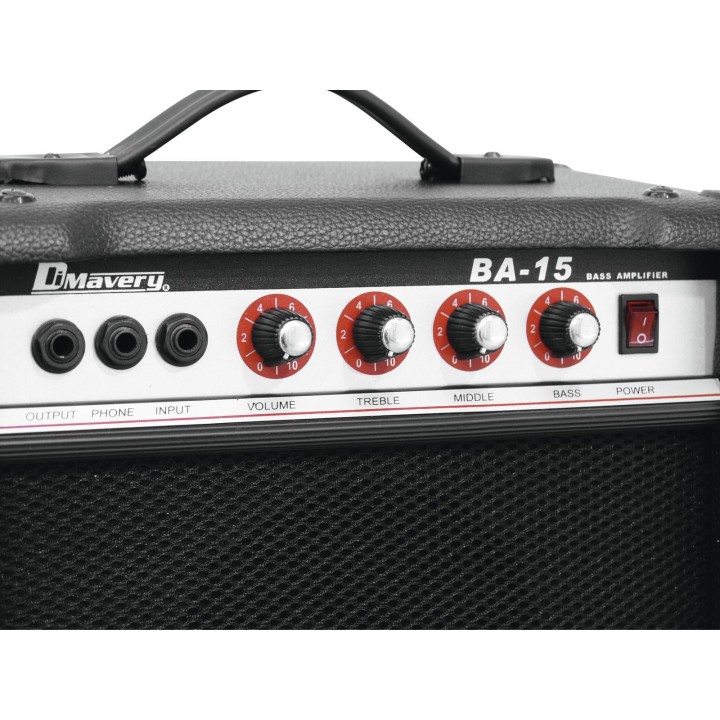 Dimavery - BA-15 Bass amplifier 15W black - Amplificador de Guitarra - Combos | Z-Bombilla