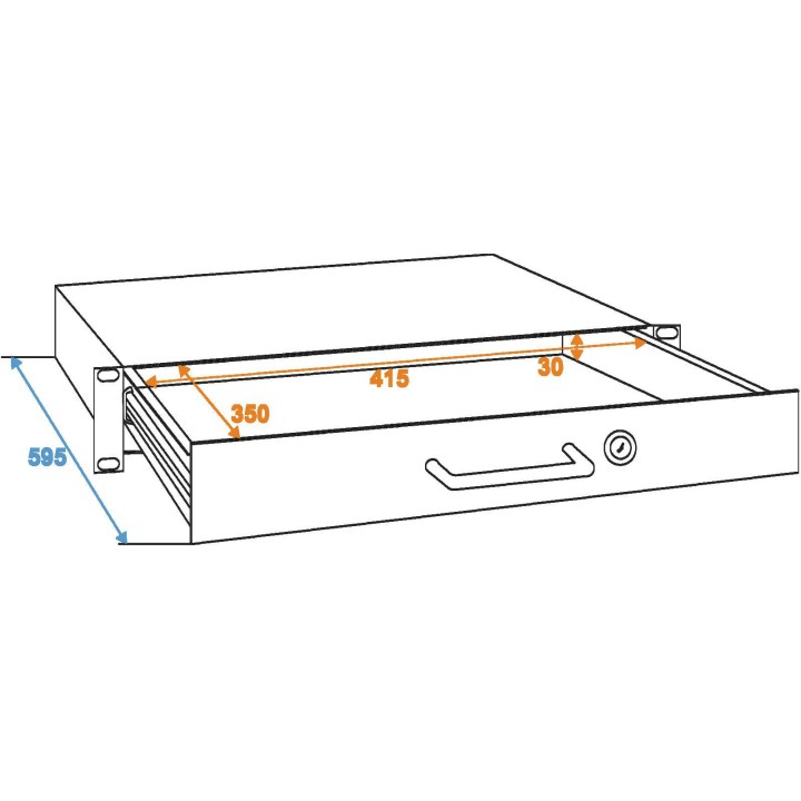 Omnitronic - Rack Drawer with Lock 1U - Bandejas / Gavetas | Z-Bombilla