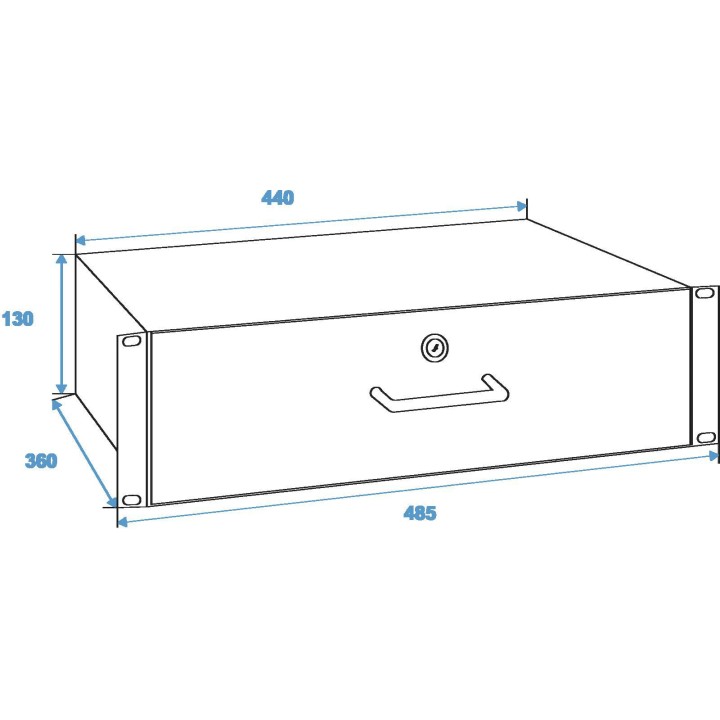 Omnitronic - Rack Drawer with Lock 3U - Trays / Drawers | Z-Bombilla