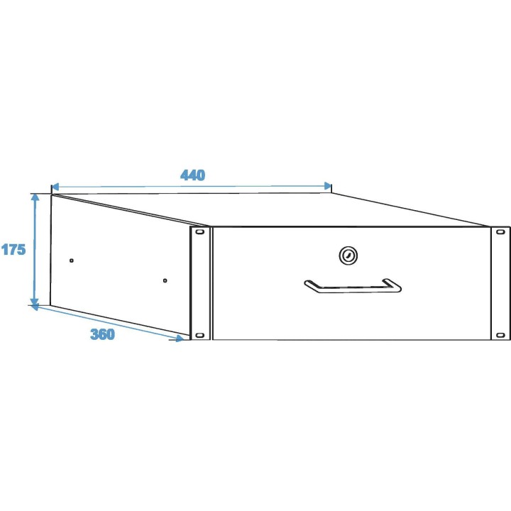 Omnitronic - Rack Drawer with Lock 4U - Bandejas / Gavetas | Z-Bombilla