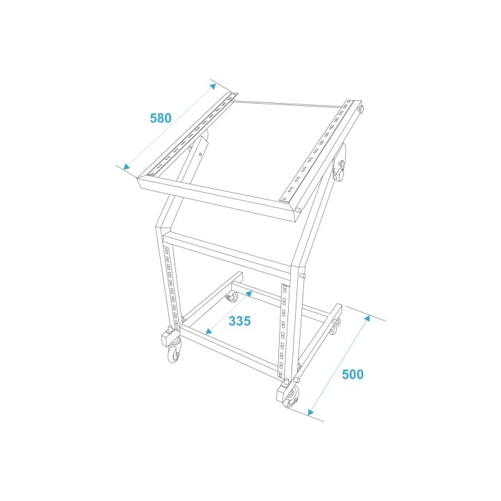 Omnitronic - Rack Stand 12U/10U adjustable on Wheels - Suporte para Laptop | Z-Bombilla
